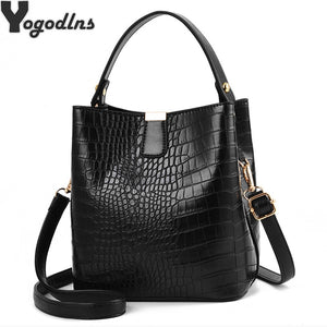 Kendra Crocodile Bucket Bag