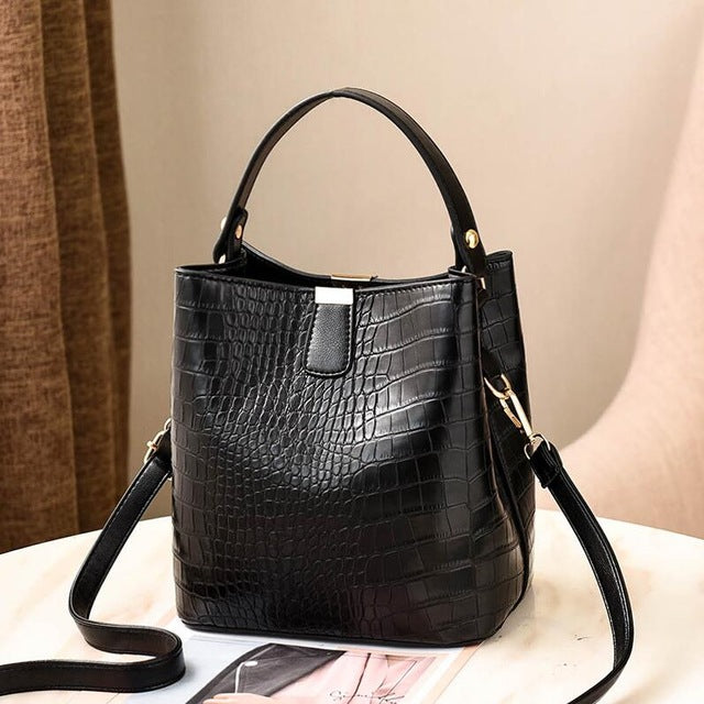 Kendra Crocodile Bucket Bag